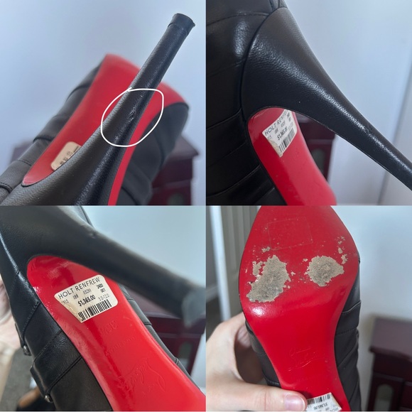 “Christian Louboutin” Nitoinimoi 120 Black Leather Lace-up Ankle Heel Boots - Picture 8 of 8